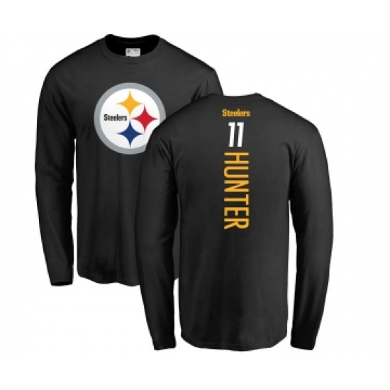 Football Pittsburgh Steelers #11 Justin Hunter Black Backer Long Sleeve T-Shirt