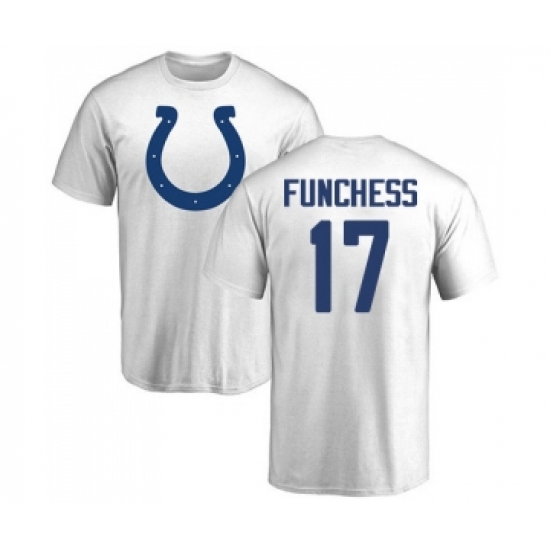 Football Indianapolis Colts #17 Devin Funchess White Name & Number Logo T-Shirt