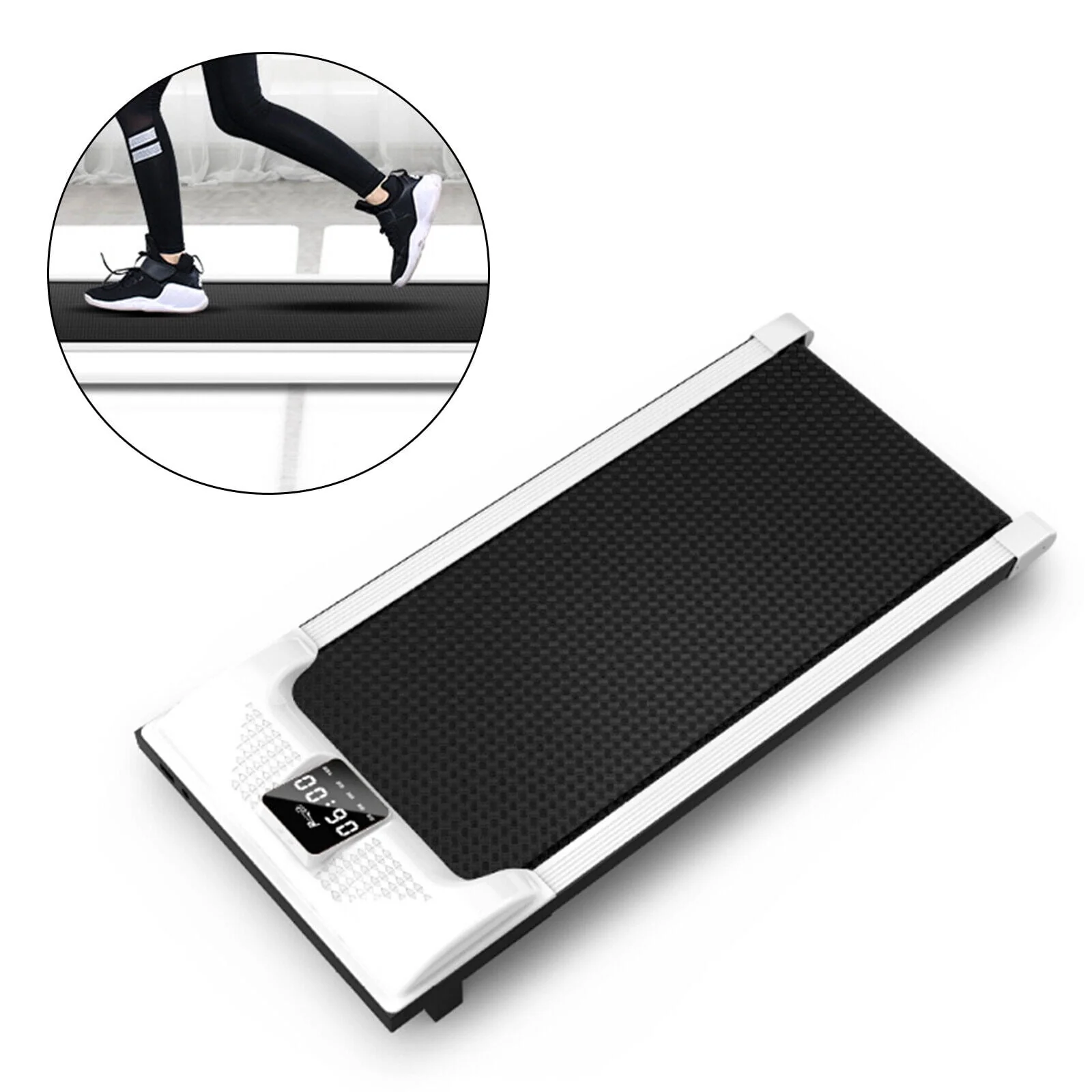 220lbs Under Desk Walking Pad, 42.5*19.7 Portable Electric Walking Treadmill with LED Display and Wheels for Home & Office