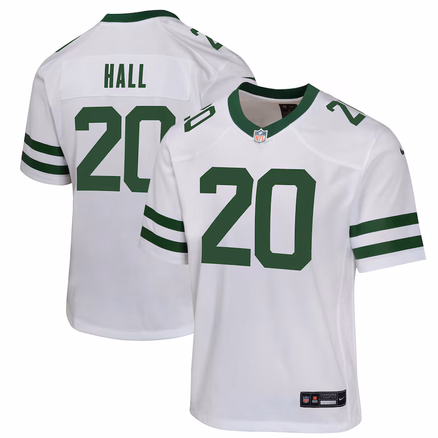 Youth New York Jets Breece Hall Nike White Game Jersey