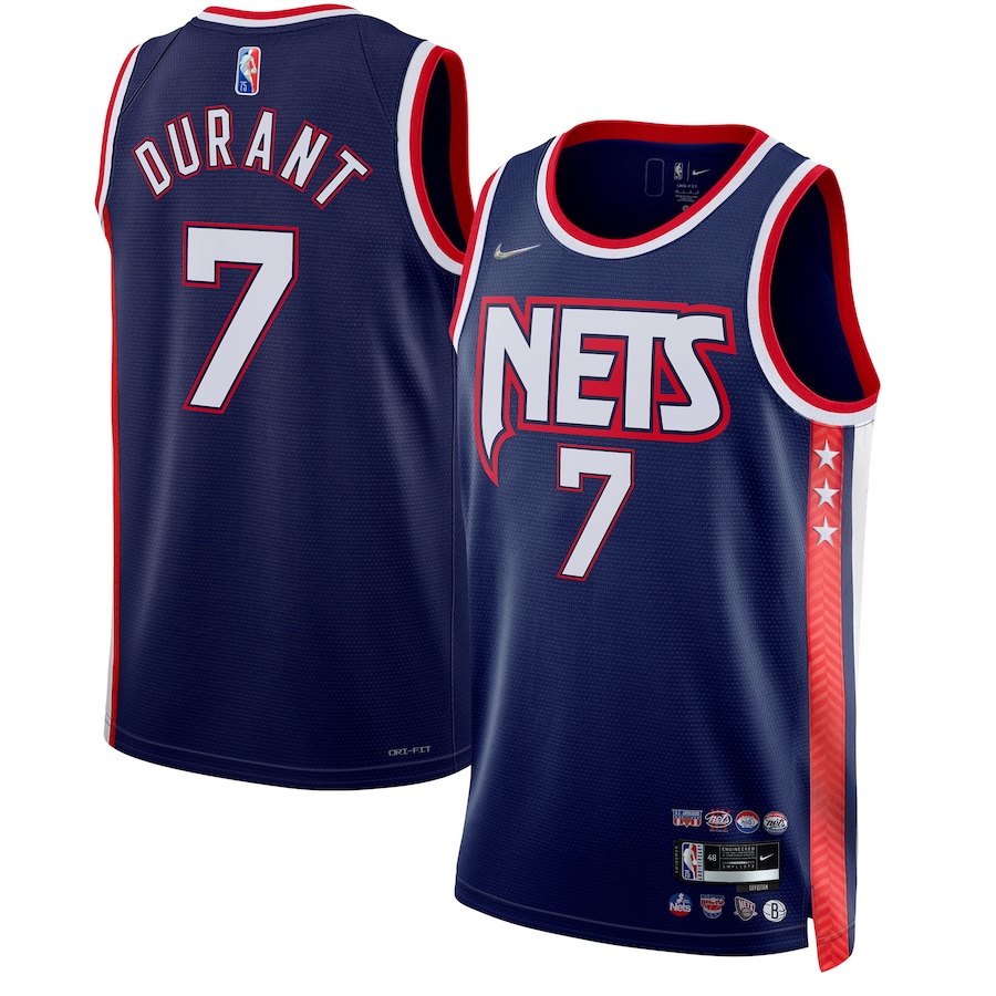 Men's Brooklyn Nets Kevin Durant Nike Navy 2021/22 Swingman Jersey - City Edition