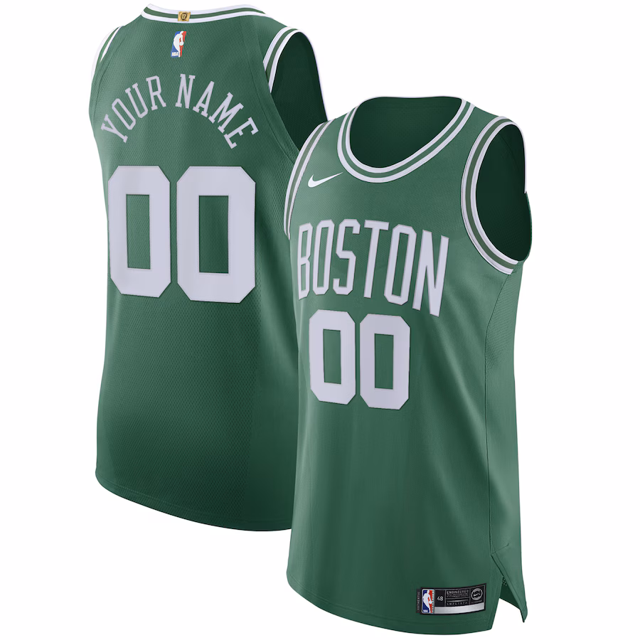 Men's Boston Celtics Nike Green 2020/21 Authentic Custom Jersey - Icon Edition
