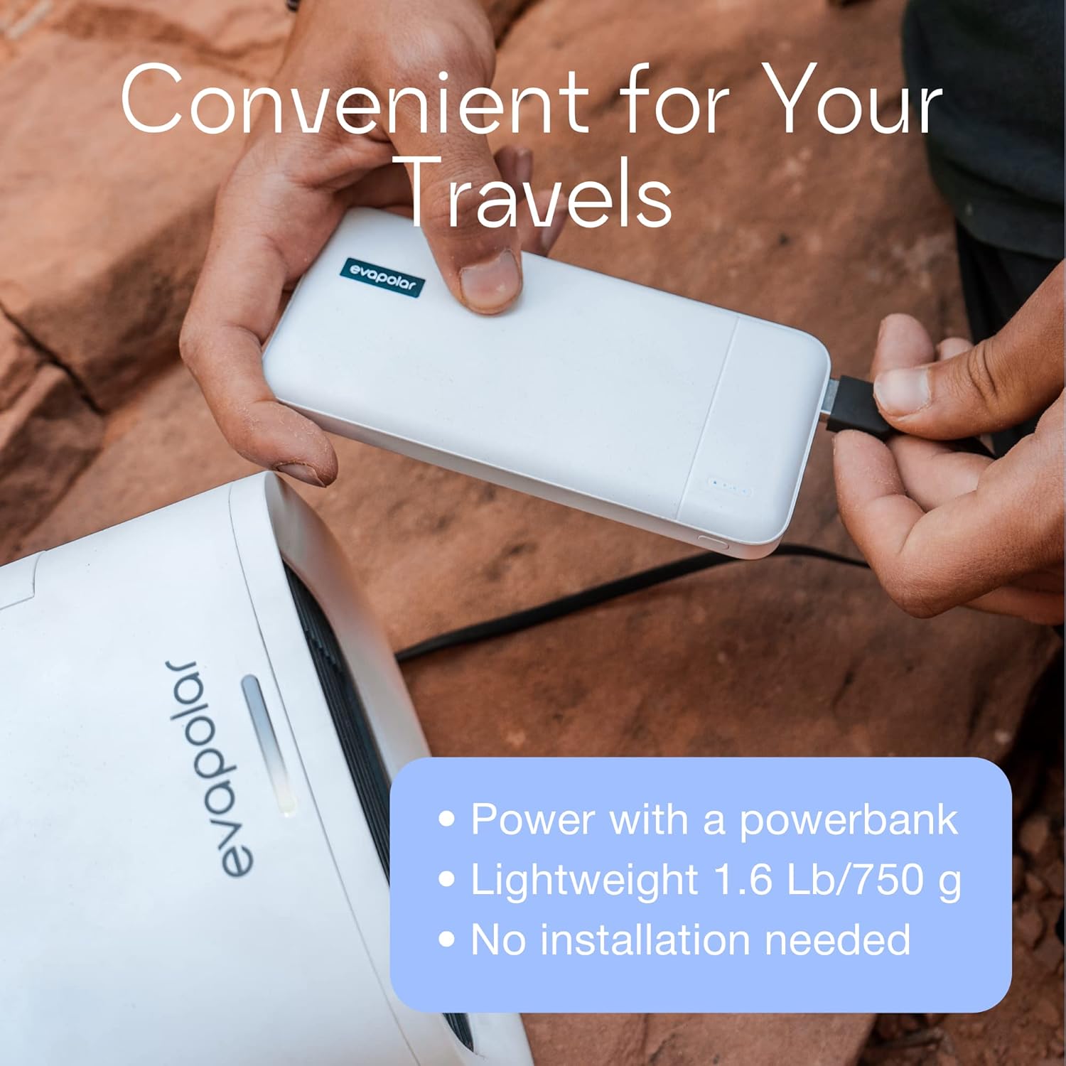 Bundle - 2 items: Evapolar evaCHILL Personal Evaporative Air Cooler (Blue) and Free Leak Proof Water evaBottle