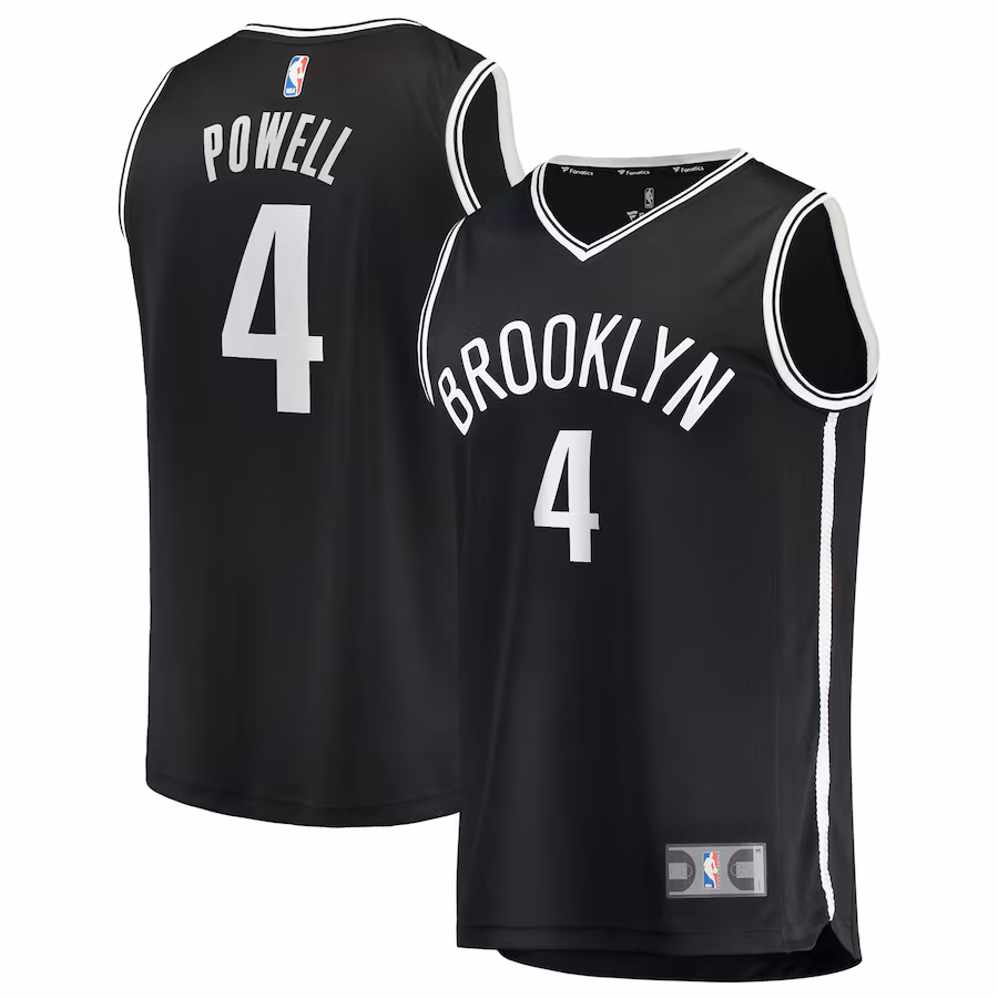 Youth Brooklyn Nets Drake Powell Fanatics Black Fast Break Replica Jersey - Icon Edition