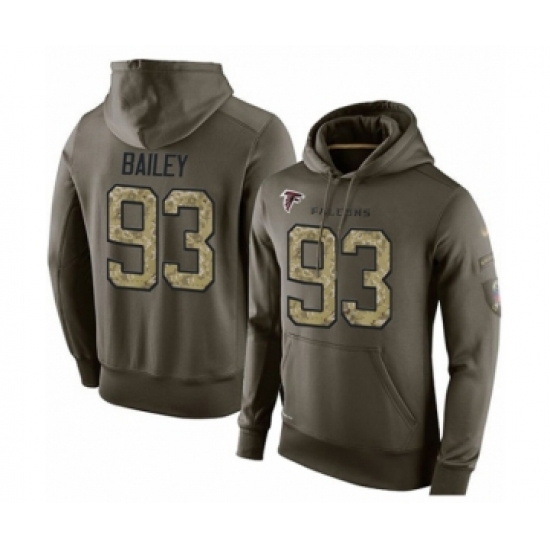 Football Men's Atlanta Falcons #93 Allen Bailey Green Salute To Service Pullover Hoodie