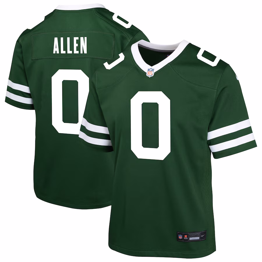 Youth New York Jets Braelon Allen Nike Green Team Game Jersey