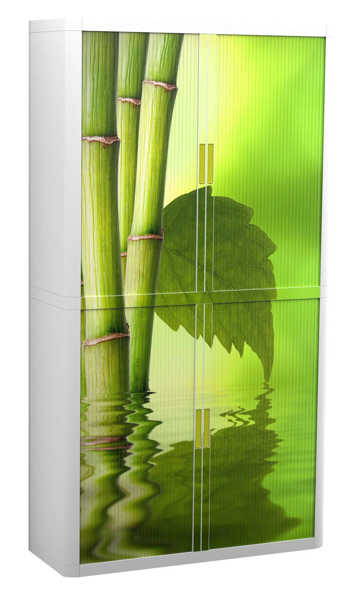 Paperflow 31186 easyOffice Storage Cabinet 80 in, Bamboo with Leaf