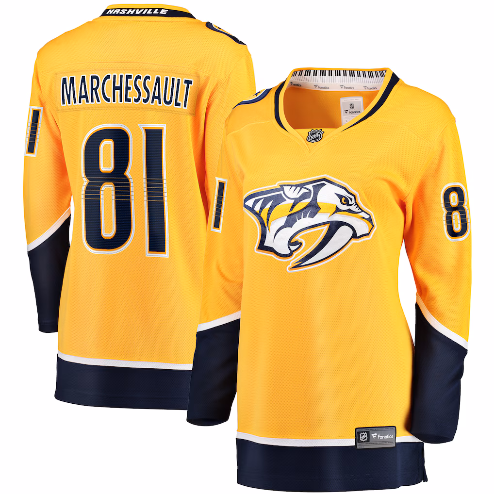 Women's Nashville Predators Jonathan Marchessault Fanatics Gold Breakaway Jersey
