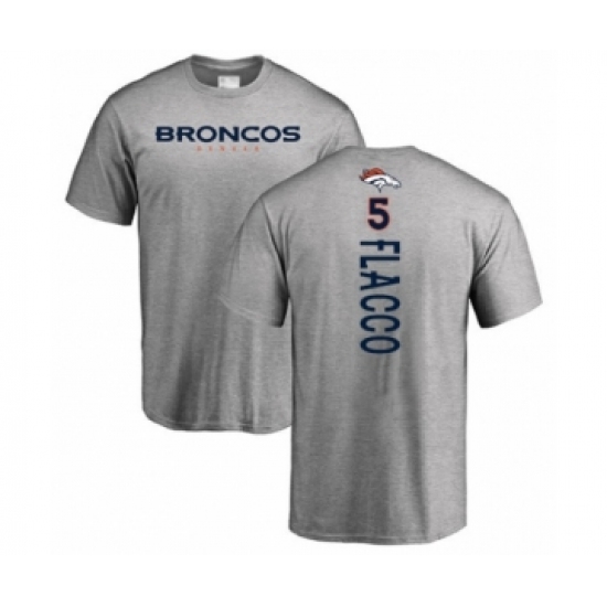 Football Denver Broncos #5 Joe Flacco Ash Backer T-Shirt