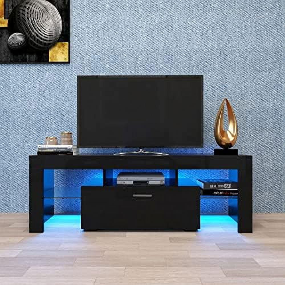 YPDCHB LED TV Stand for 55 inch TVs  High Gloss Entertainment Center with  Cabinet  Media Console Table Television Stands Cabinet for Living Room - Curated Treasures Market