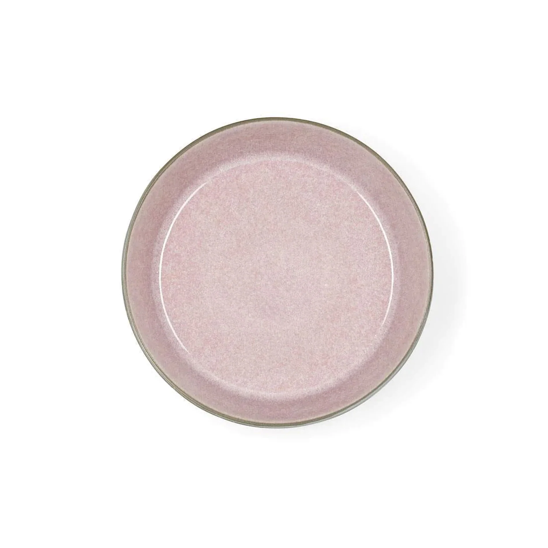 Stoneware bowl / plate deep Ø 18 cm grey, light pink