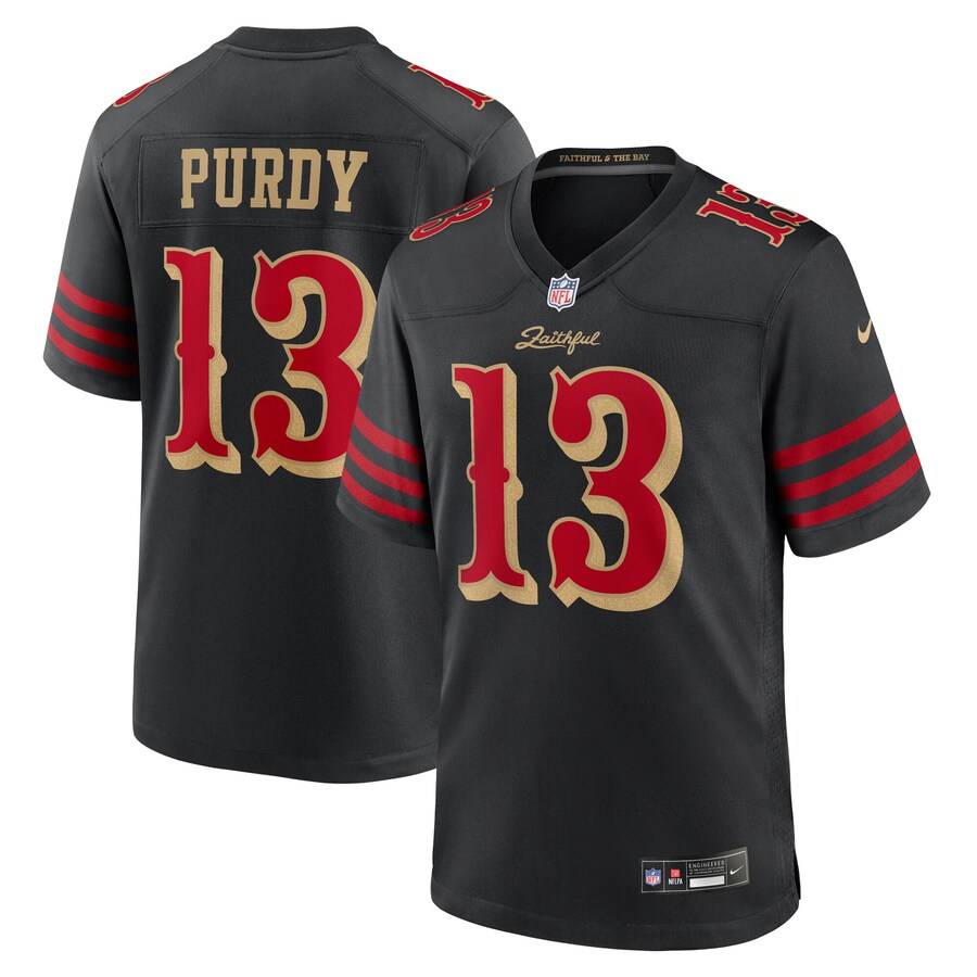 Men's San Francisco 49ers Brock Purdy Nike Black 2025 Rivalries Collection Vapor F.U.S.E. Stitched Limited Jersey