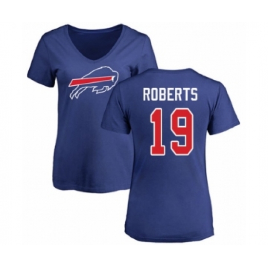 Football Women's Buffalo Bills #19 Andre Roberts Royal Blue Name & Number Logo T-Shirt
