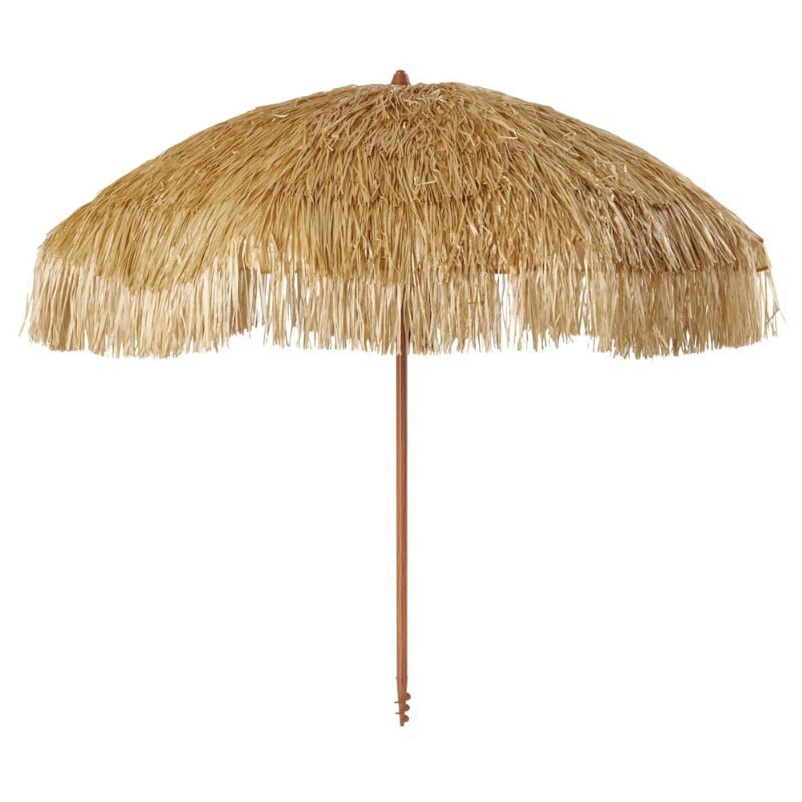 Mainstays 6 feet Beach Umbrella with Sand Anchor,  Thatched Tiki Umbrella