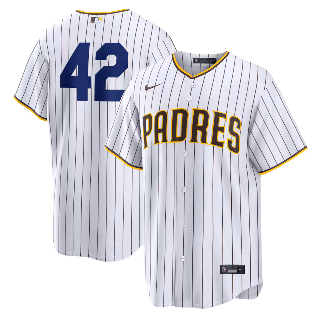 Men's San Diego Padres Nike White Home 2026 Jackie Robinson Day Replica Jersey