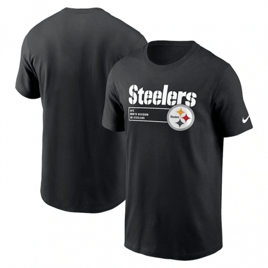 Men's Pittsburgh Steelers Black Division Essential T Shirt
