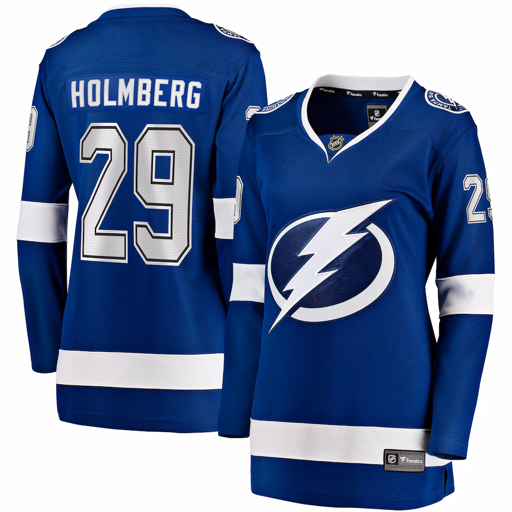 Women's Tampa Bay Lightning Pontus Holmberg Fanatics Blue Home Breakaway Jersey