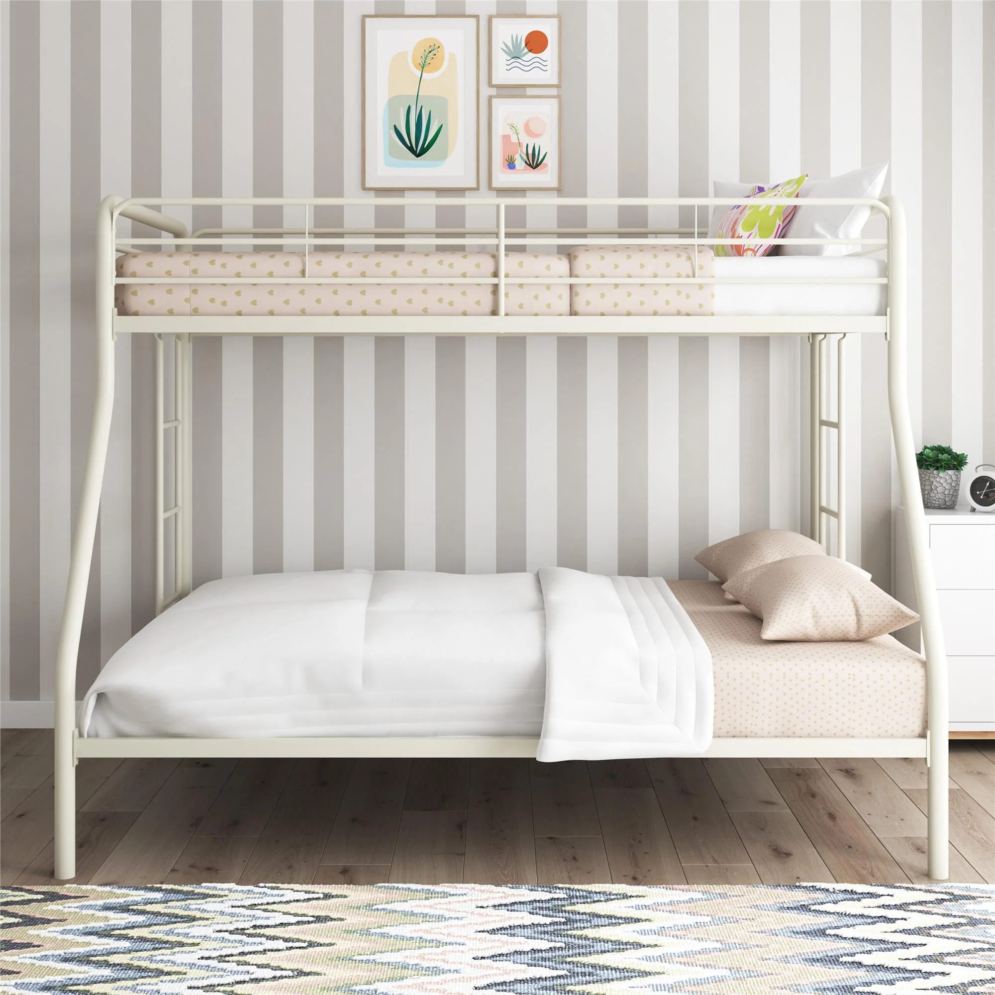 DHP Dusty Twin over Full Metal Bunk Bed with Secured Ladders, Black