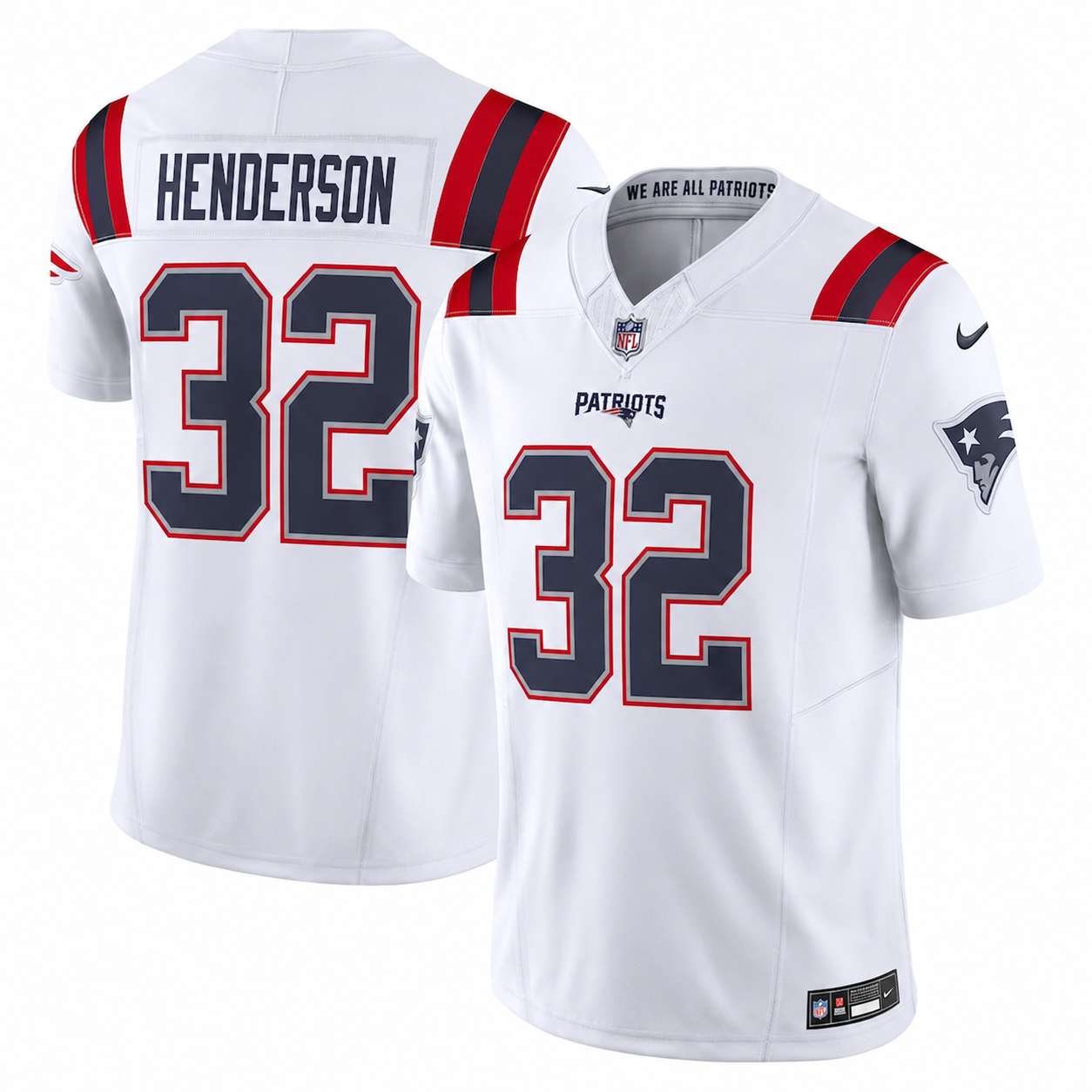 Men's New England Patriots TreVeyon Henderson Nike White Vapor F.U.S.E. Limited Jersey