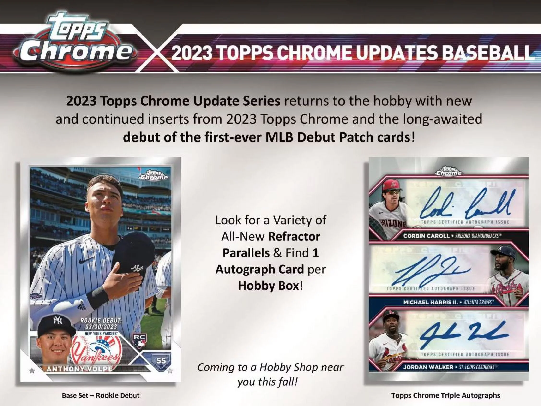 MLB 2023 Chrome Update Series Baseball Trading Card HOBBY Box