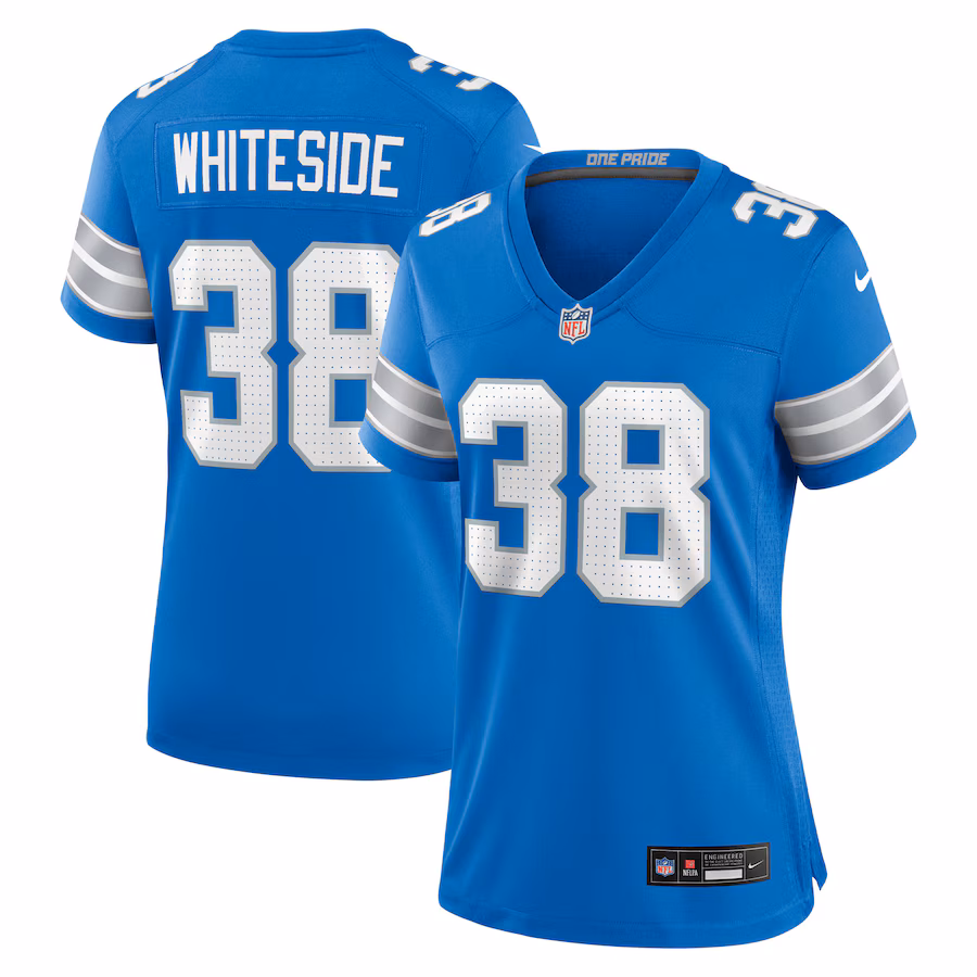 Women's Detroit Lions Nick Whiteside Nike Blue Team Game Jersey