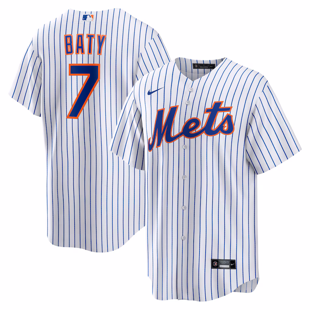 Men's New York Mets Brett Baty Nike White Home Replica Jersey