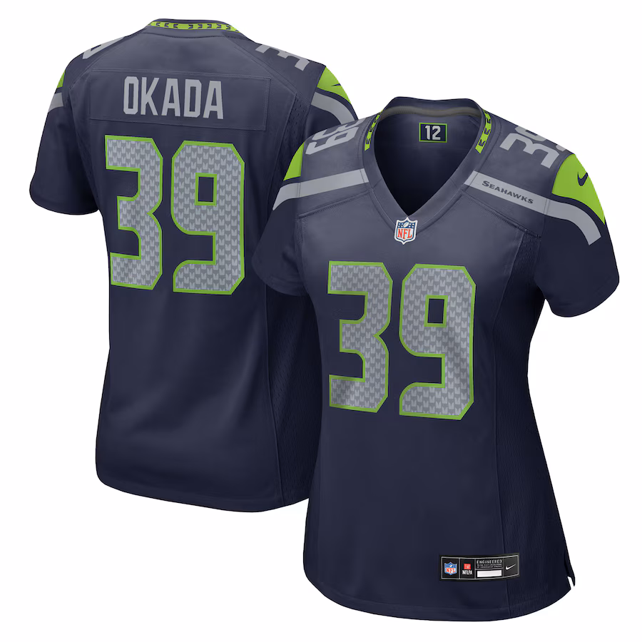 Women's Seattle Seahawks Ty Okada Nike College Navy Team Game Jersey