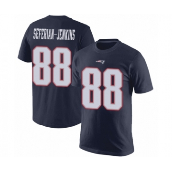 Football New England Patriots #88 Austin Seferian-Jenkins Navy Blue Rush Pride Name & Number T-Shirt