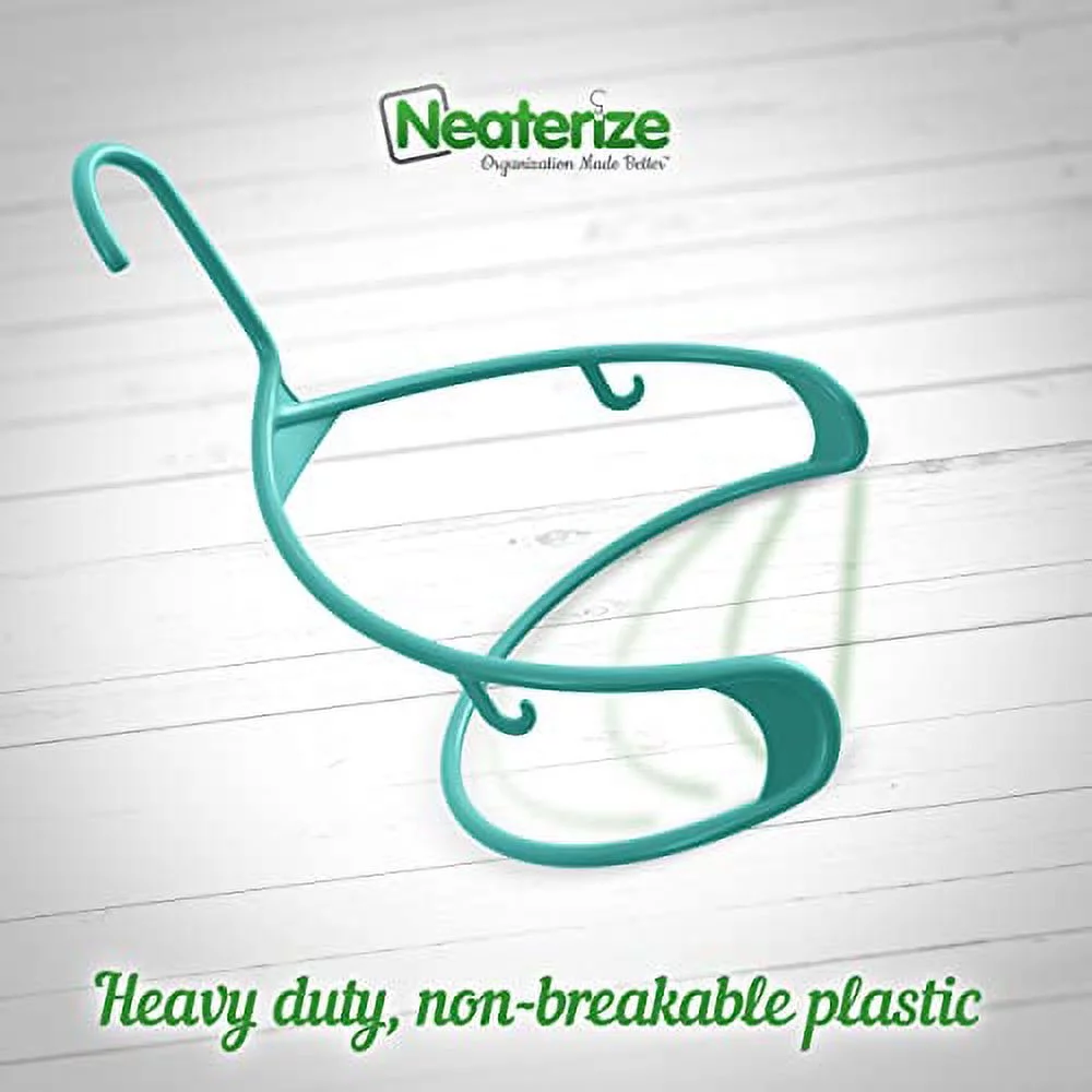 Plastic Clothes Hangers (20, 40, 60, 100 Packs) Heavy Duty Durable Coat and Clothes Hangers | Vibrant Color Hangers | Lightweight Space Saving Laundry Hangers (40 Pack - Aqua) - Curated Treasures Market