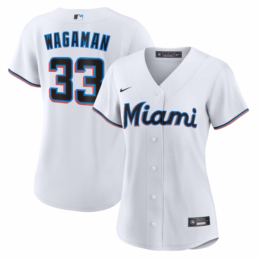 Women's Miami Marlins Eric Wagaman Nike White Home Replica Jersey