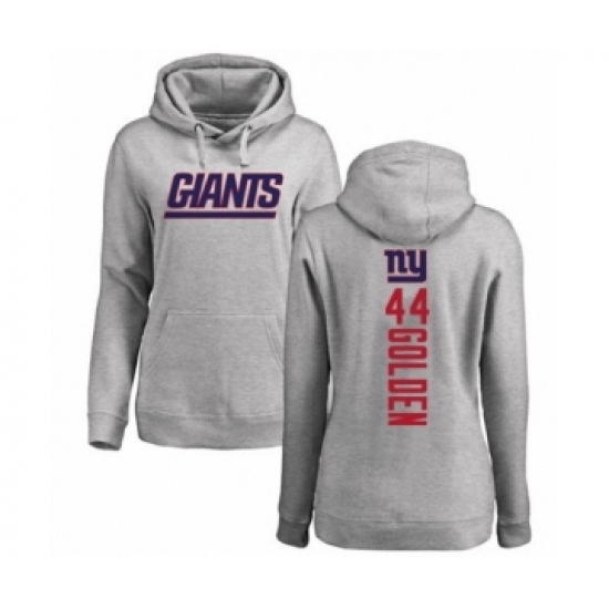 Football Women's New York Giants #44 Markus Golden Ash Backer Pullover Hoodie
