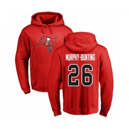 Football Tampa Bay Buccaneers #26 Sean Murphy-Bunting Red Name & Number Logo Pullover Hoodie
