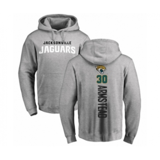 Football Jacksonville Jaguars #30 Ryquell Armstead Ash Backer Pullover Hoodie