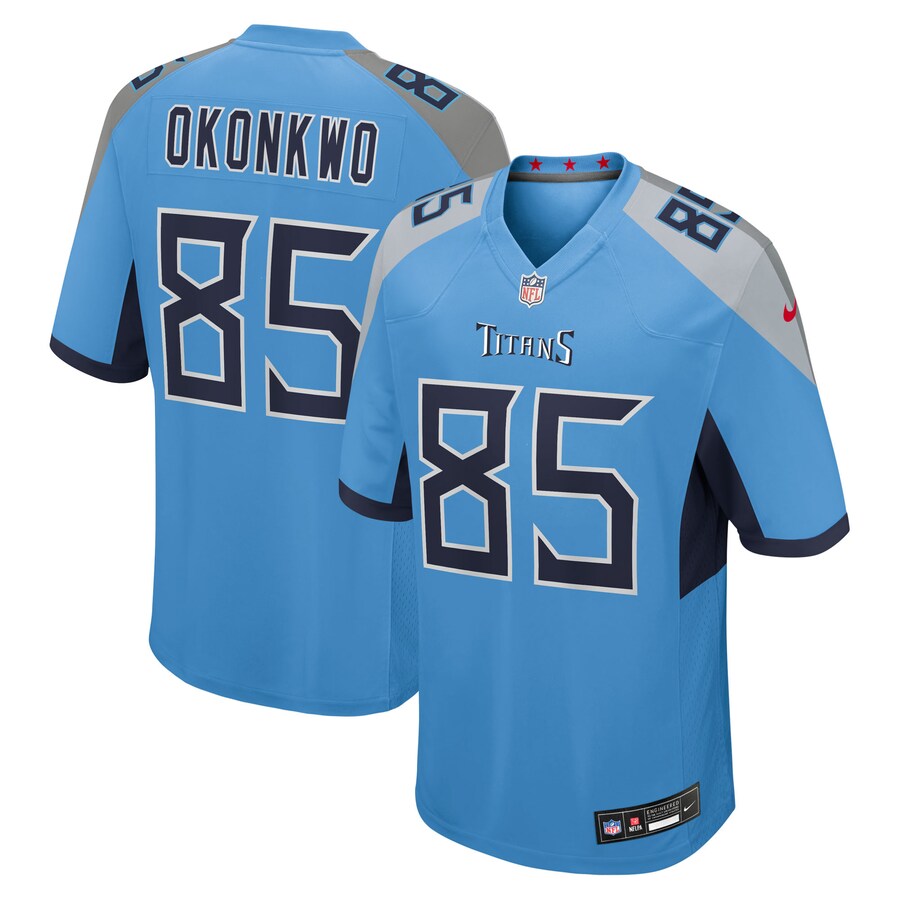 Men's Tennessee Titans Chigoziem Okonkwo Nike Light Blue Team Game Jersey