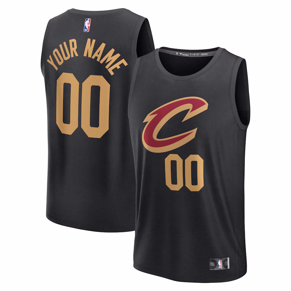 Men's Cleveland Cavaliers Fanatics Black Fast Break Custom Jersey - Icon Edition