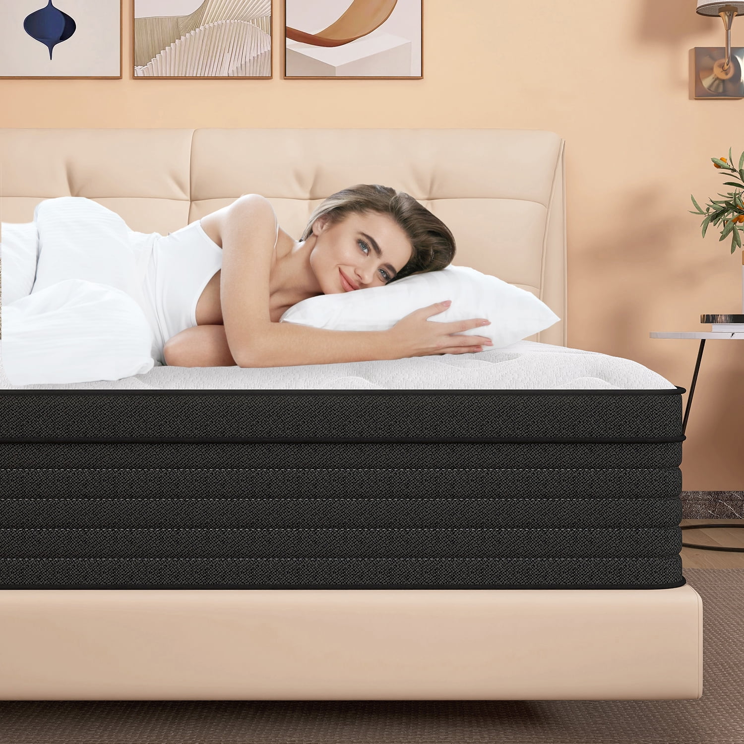 14 inch Hybrid Mattress in a Box, Gel Memory Foam and Pocket Spring ,Twin Mattress