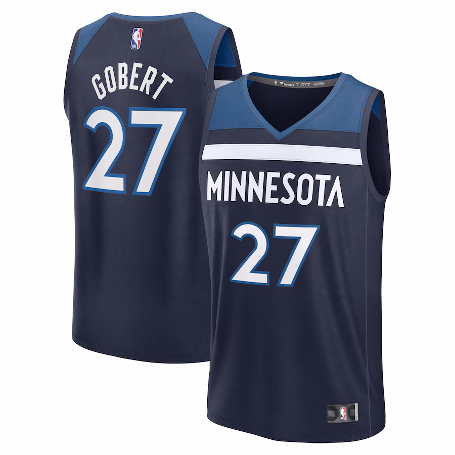 Youth Minnesota Timberwolves Rudy Gobert Fanatics Navy Fast Break Replica Player Jersey - Icon Edition
