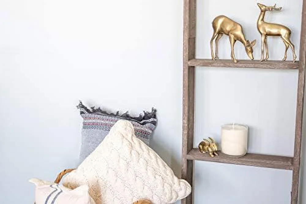 SQWDEC Blanket Ladder 3 Foot Fully Assembled | 36 Inch Rustic Reclaimed Wood Ladder for Blankets  Quilts  Towels  Throws  Decorative Items | Farmhouse Wall Leaning Ladder | Espresso by - Curated Treasures Market