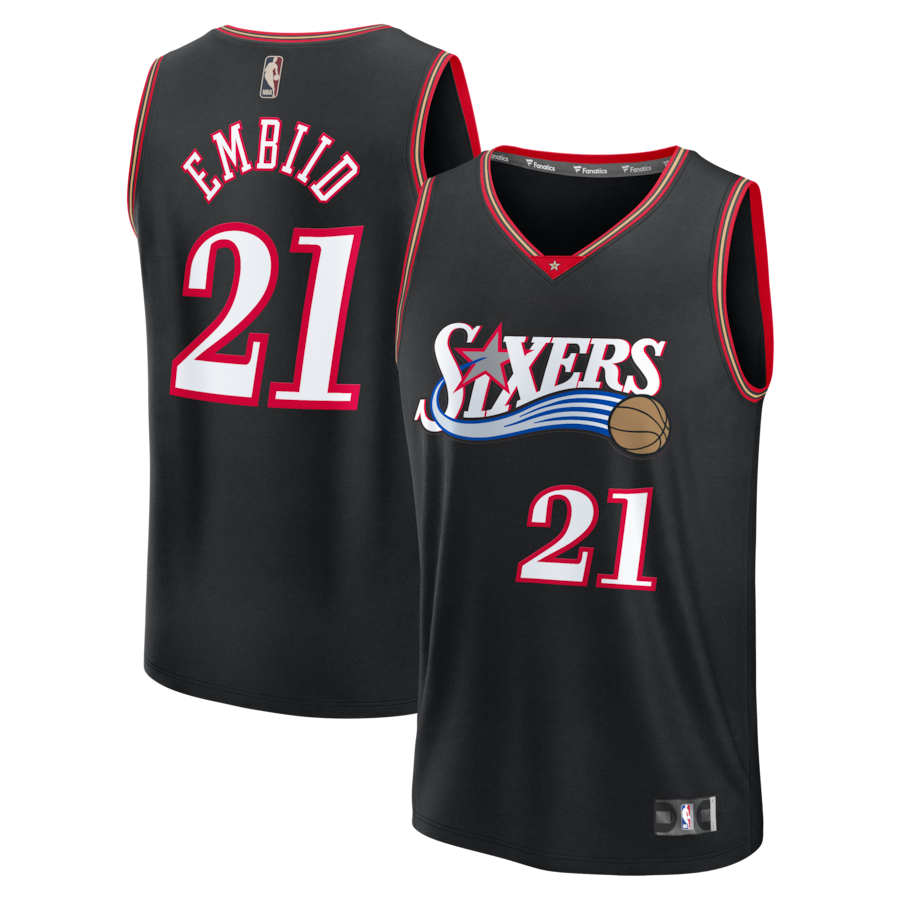 Men's Philadelphia 76ers Joel Embiid Fanatics Black Fastbreak Jersey - Classic Edition