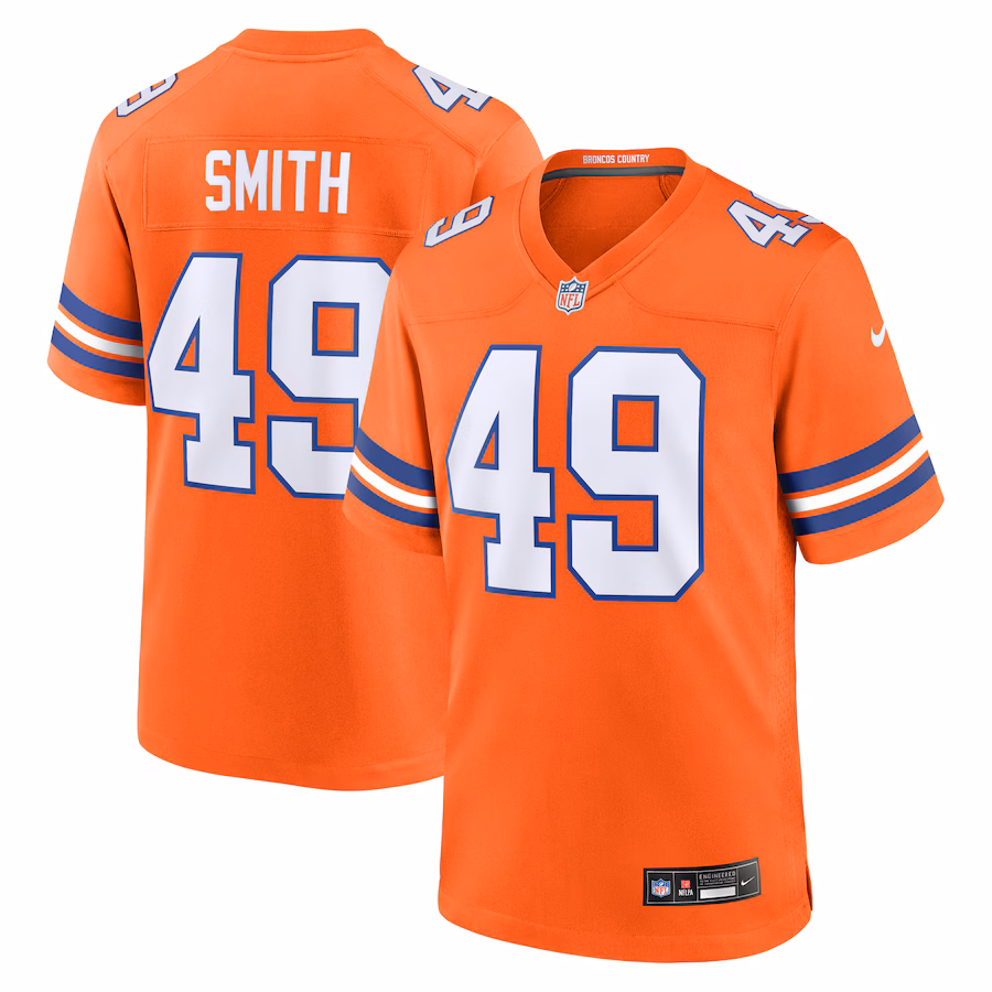 Men's Denver Broncos Dennis Smith Nike Orange Retired Player Alternate Game Jersey