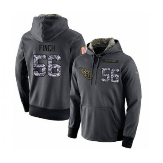 Football Men's Tennessee Titans #56 Sharif Finch Stitched Black Anthracite Salute to Service Player Performance Hoodie
