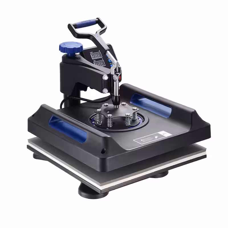 15 in. x 15 in. Pro Heat Press Machine 5 in 1 Combo 360 Swing Away Digital Sublimation Vinyl Transfer Printer, Blue