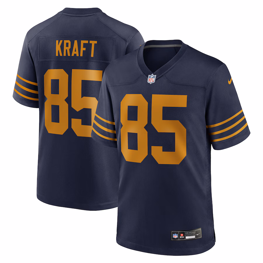 Men's Green Bay Packers Tucker Kraft Nike Navy Alternate Game Jersey