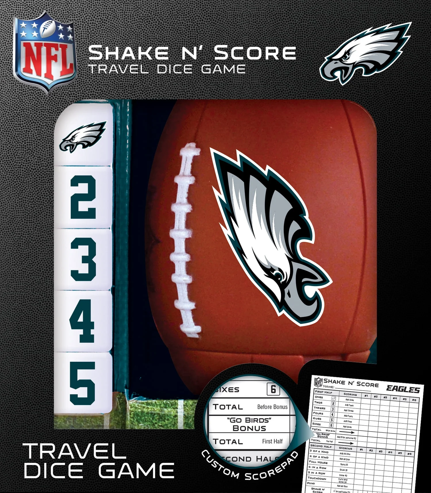 MasterPieces Officially Licensed NFL Dallas Cowboys Shake N' Score Dice Game for Age 6 and Up