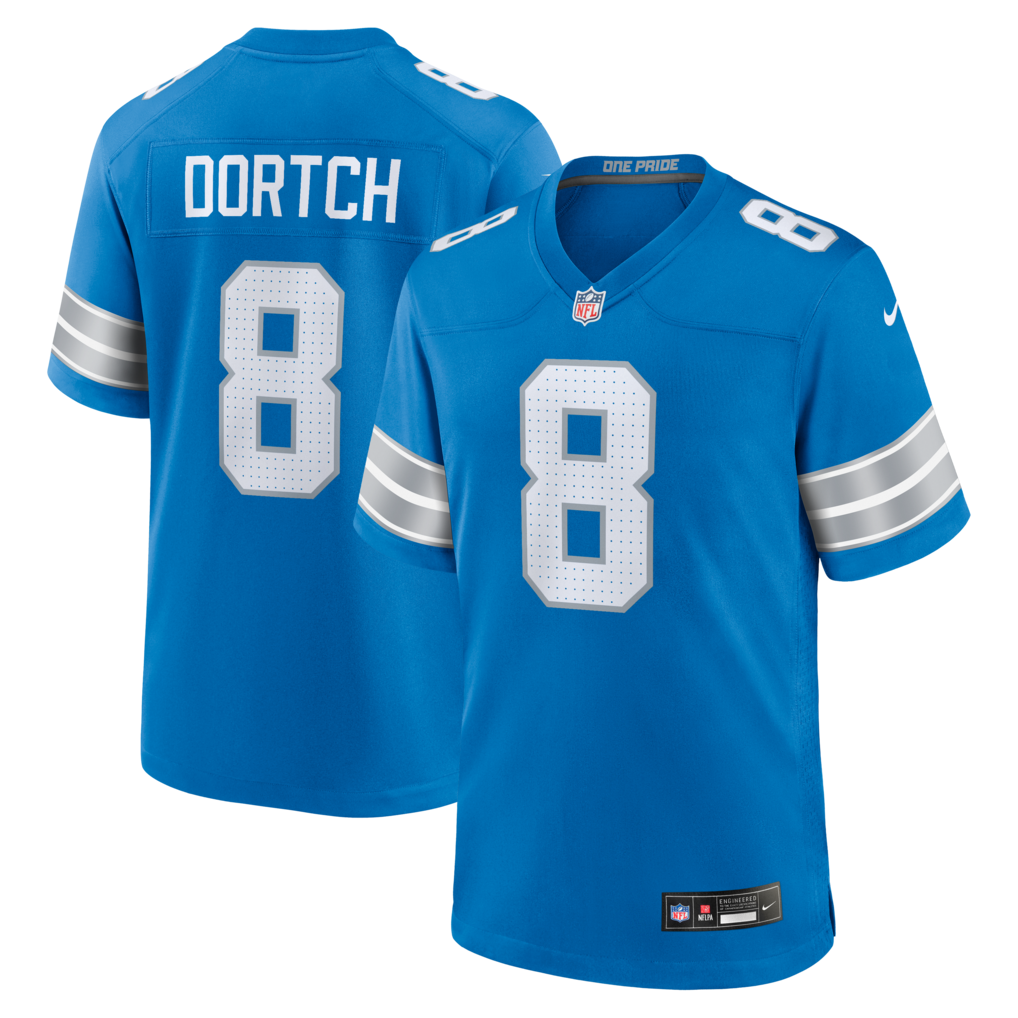 Men's Detroit Lions Greg Dortch Nike Blue Team Game Jersey