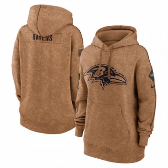 Women's Baltimore Ravens Nike Brown 2023 Salute to Service Pullover Hoodie
