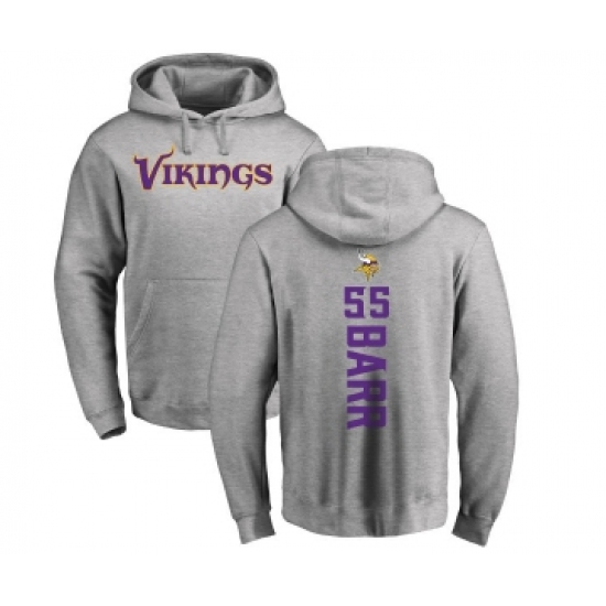 Football Minnesota Vikings #55 Anthony Barr Ash Backer Pullover Hoodie