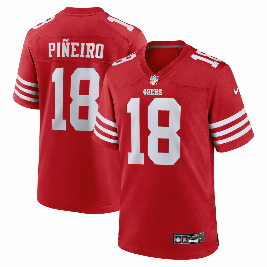 Men's San Francisco 49ers Eddy Pineiro Nike Scarlet Team Game Jersey