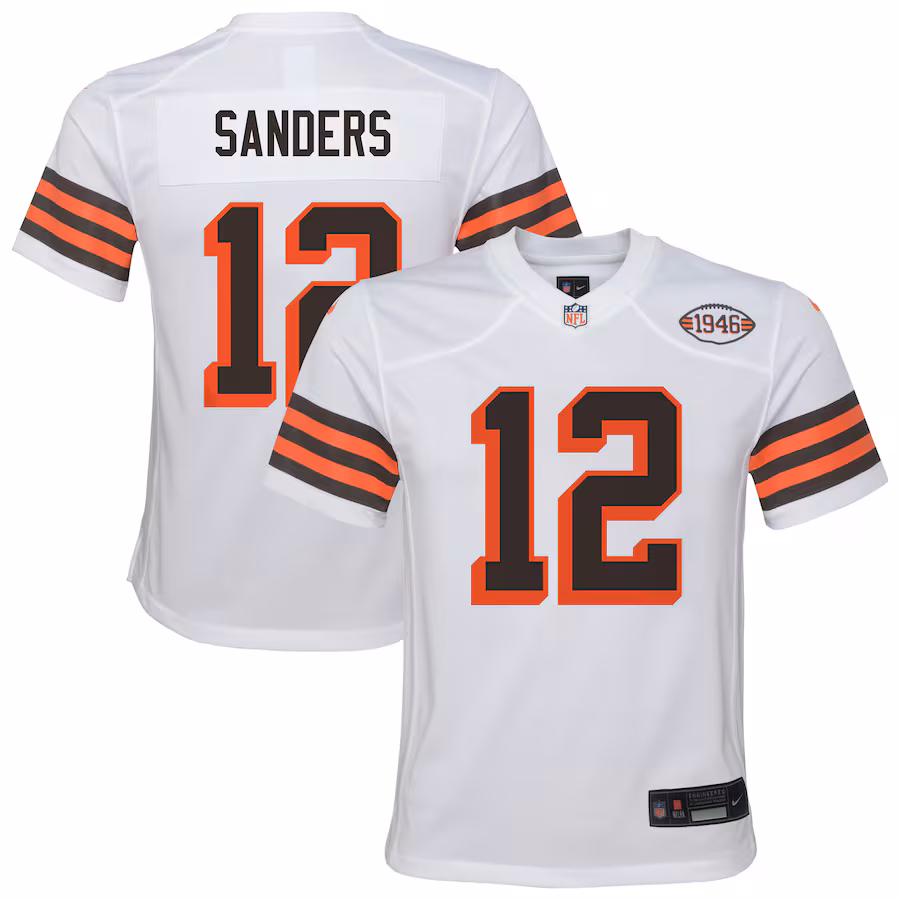 Youth Cleveland Browns Shedeur Sanders Nike White Alternate Game Jersey