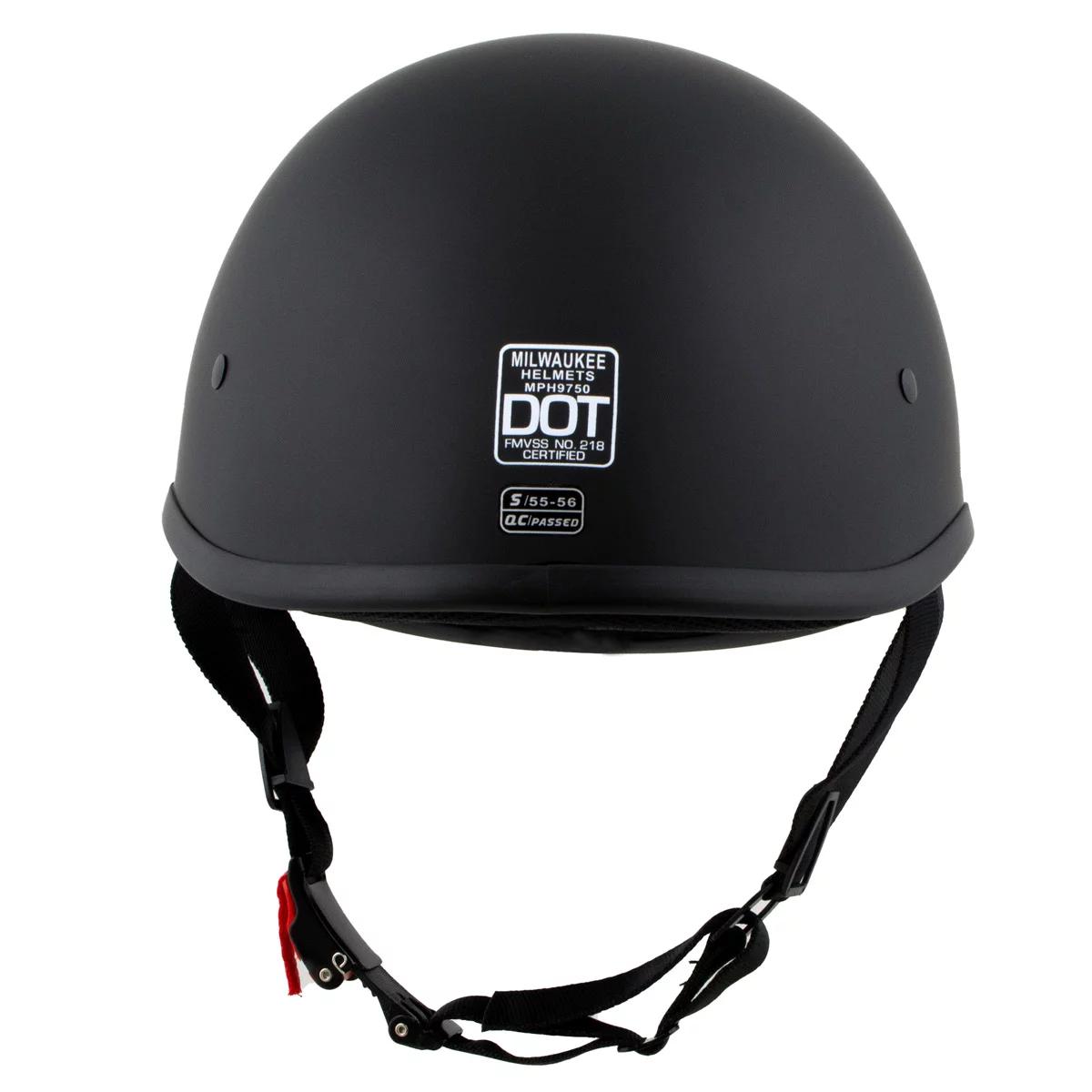 Milwaukee Helmets MPH9750DOT 'Polo Style' DOT Matte Black Motorcycle Half Face Helmet for Men and Women Biker Medium - Curated Treasures Market